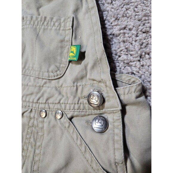 Youth Toddler John Deere Overalls Khaki Green Straps Size 18 month - Picture 4 of 7